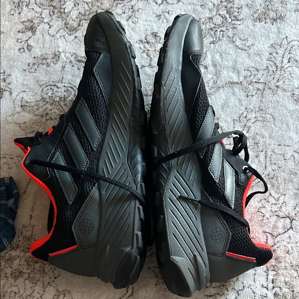 Adidas Men's Black and neon orangish athletic Shoes size 13 gently used - Picture 12 of 16